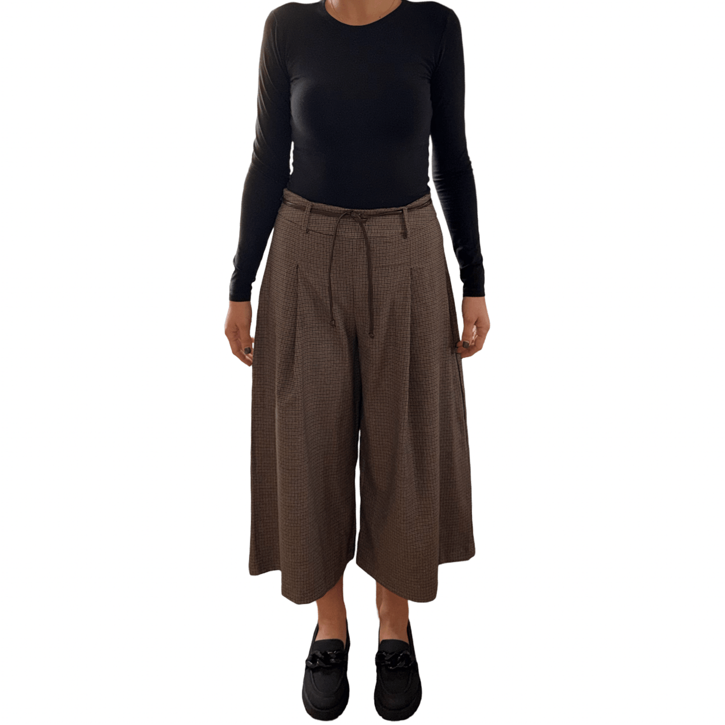 Karirane hlače širokog kroja – Udoban i trendi izgled - AMBER STORE