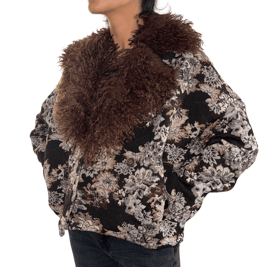 Šarena jakna/kaput s krznom na ovratniku – Topla i stylish - AMBER STORE