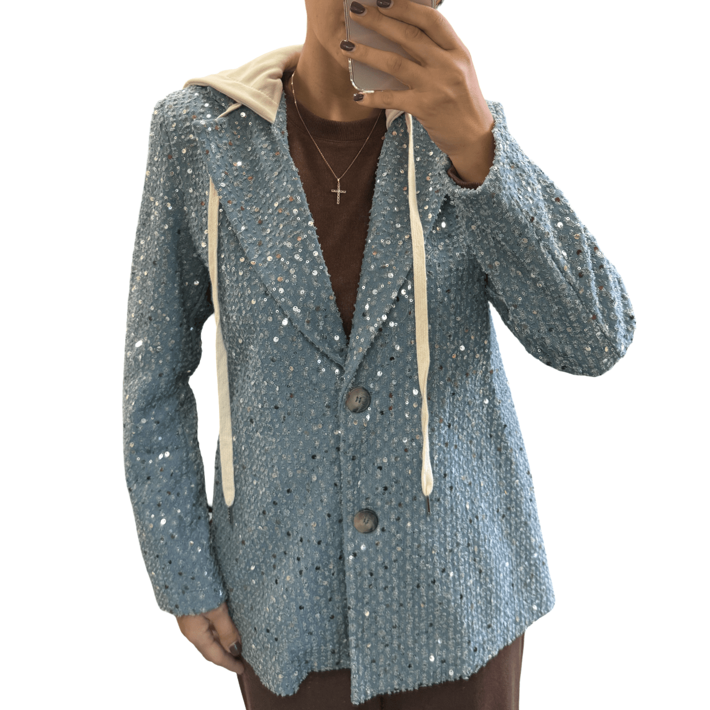 Šljokičasti sako s kapuljačom – Glamur sa stavom - AMBER STORE