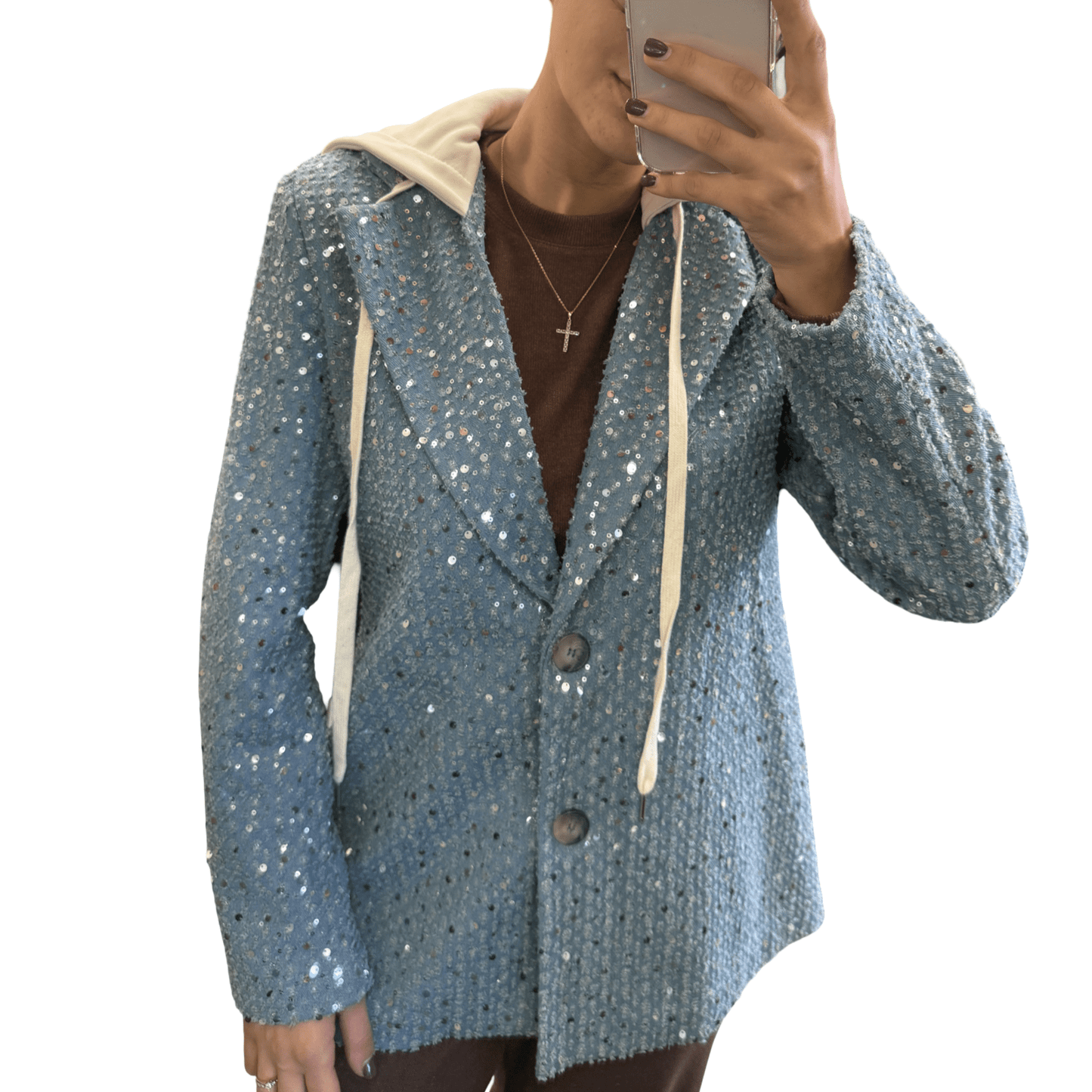 Šljokičasti sako s kapuljačom – Glamur sa stavom - AMBER STORE