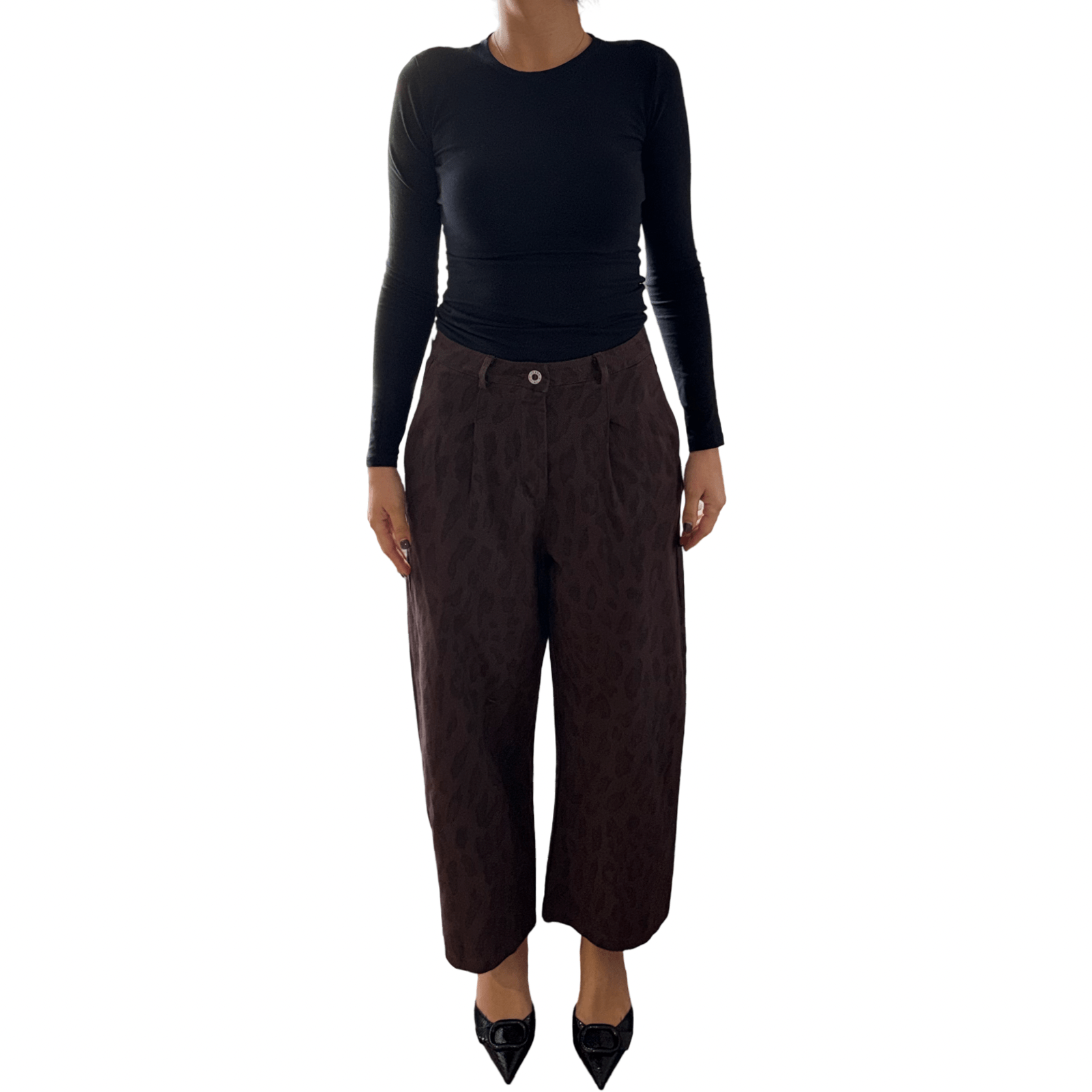 Smeđe hlače s tigrastim uzorkom – Drzak i modni statement - AMBER STORE