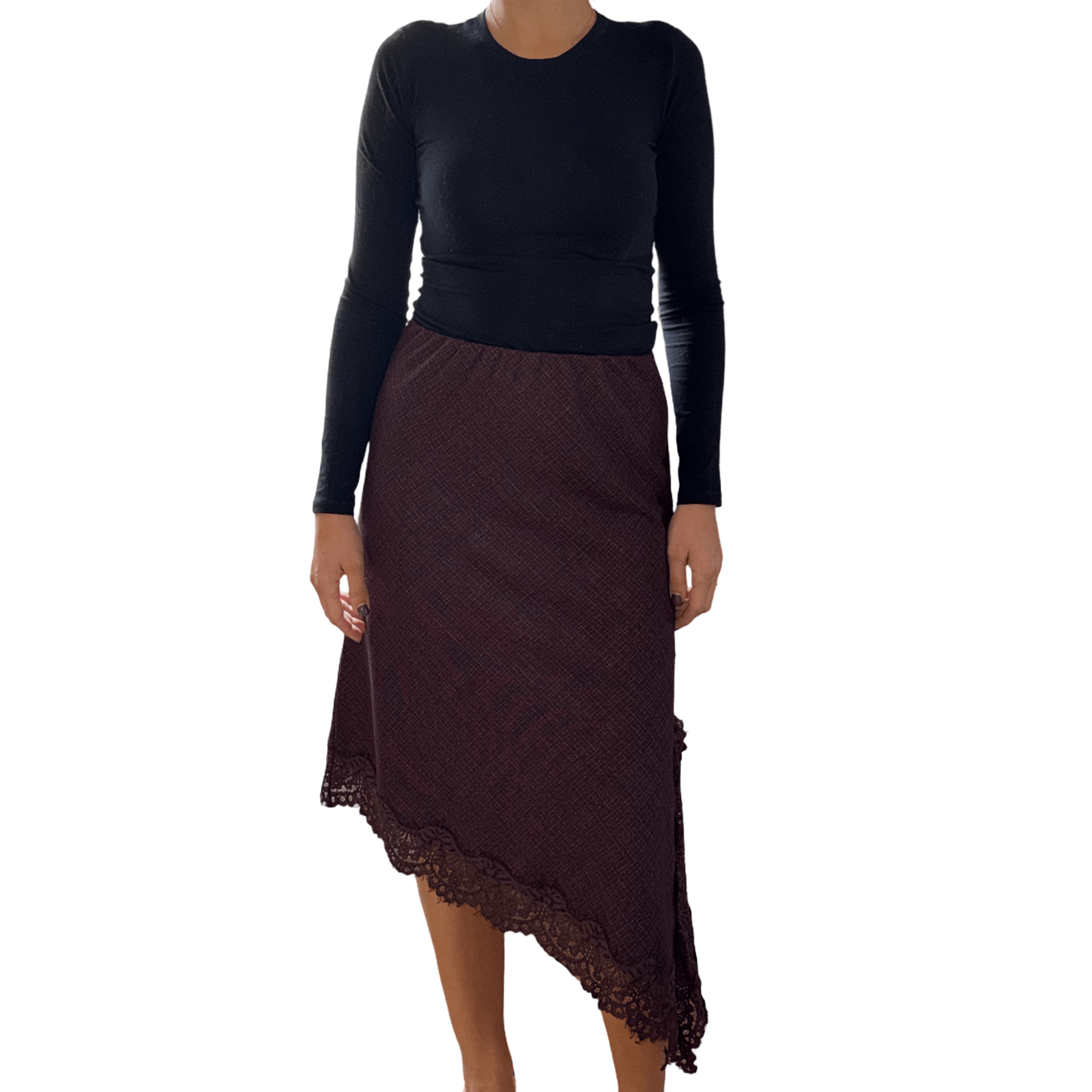 Suknja s čipkom na krajevima – Asimetrični elegantni kroj - AMBER STORE