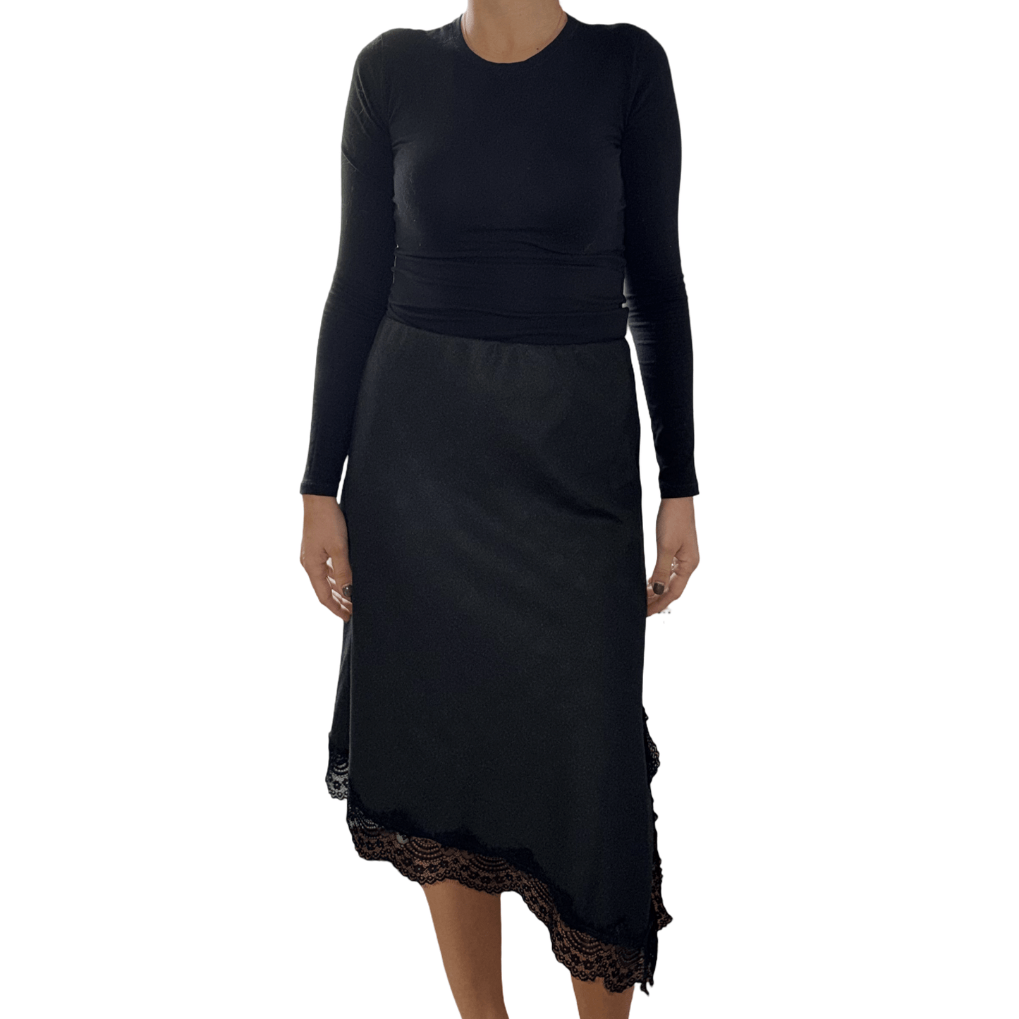 Suknja s čipkom na krajevima – Asimetrični elegantni kroj - AMBER STORE