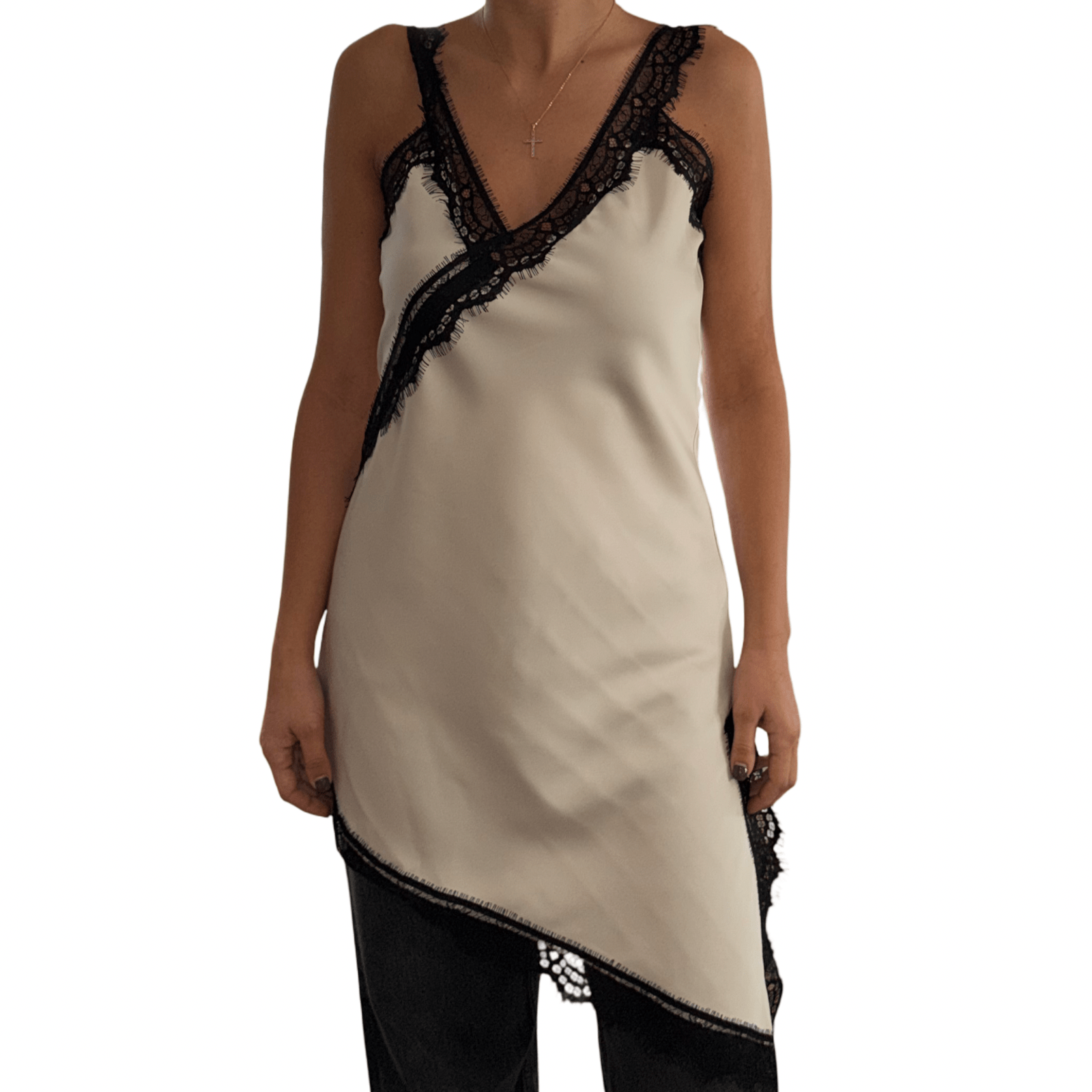 Tunika s čipkom – Asimetrični kroj za elegantan izgled - AMBER STORE